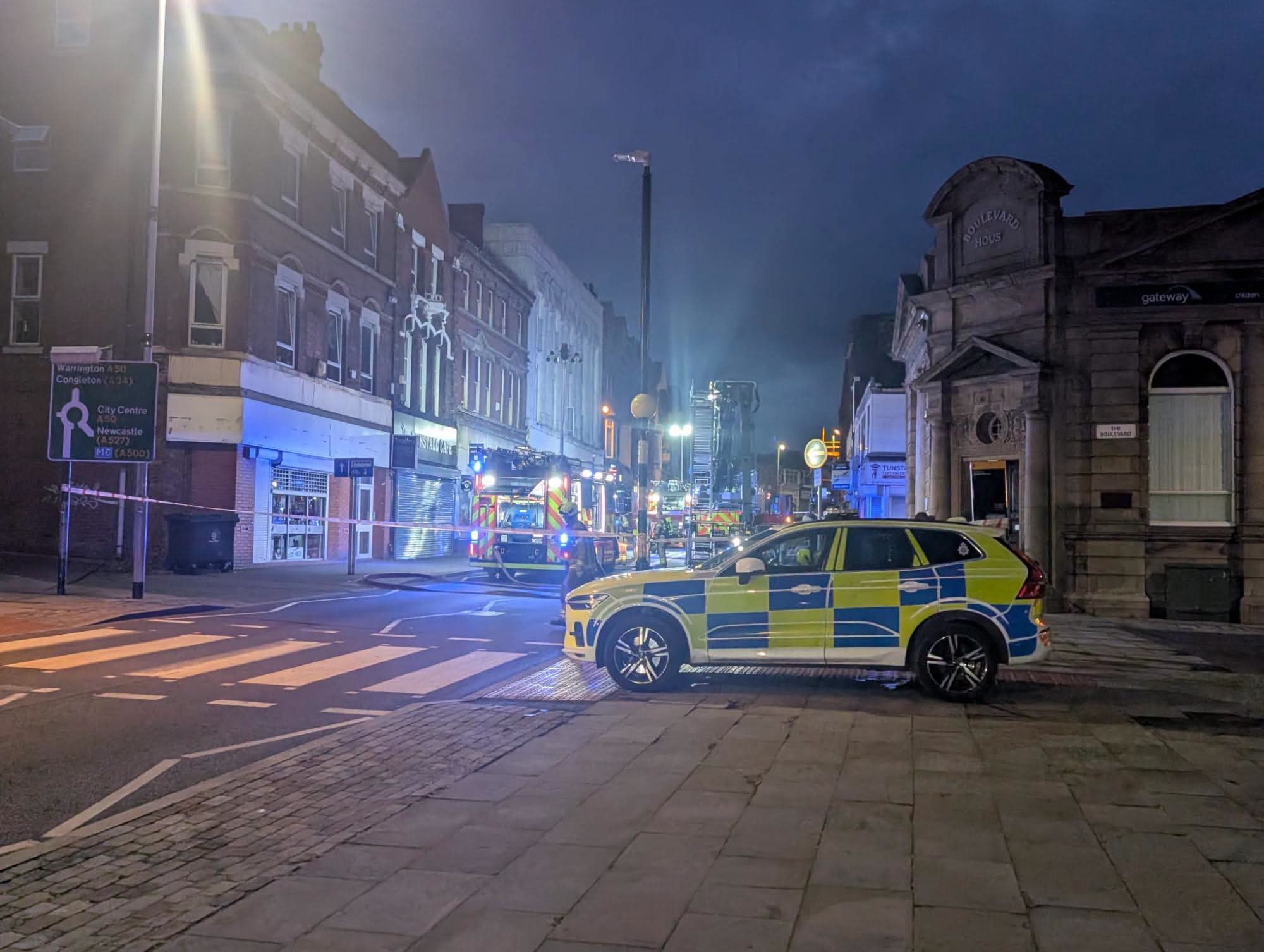 Firefighters Tackle Blaze in Tunstall Town Centre as High Street Closed