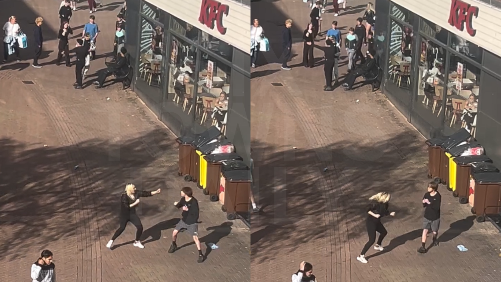 Screen grab of the fight in Hanley
