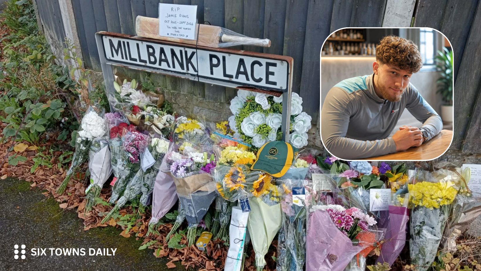 Flowers left to Jamie